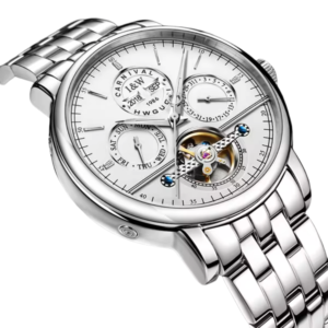 iw carnival men watch automatic movement mechanical wrist waterproof business synthetic sapphire mirror multifunctional watches silvery white