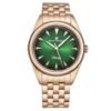 Green dial rose gold watch