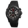 Black chronograph watch with rubber strap