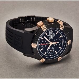revue thommen 16071.6887 men's 'airspeed' black dial day date chronograph automatic watch