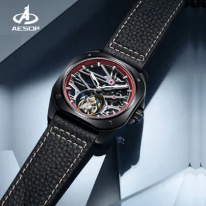 aesop luxury tourbillon watch for men mechanical fashion watches waterproof skeleton tourbillon movement sapphire square case a 1