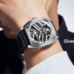 aesop luxury tourbillon watch for men mechanical fashion watches waterproof skeleton tourbillon movement sapphire square case a 1
