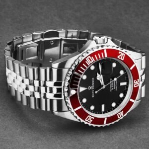 revue thommen men's 'diver' black dial stainless steel bracelet automatic watch 17571.2236