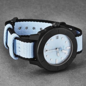 alpina womens 'seastrong diver gyre' blue mop dial blue canvas strap automatic watch al 525lmplnb3vg6