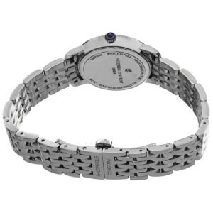 frederique constant women's fc 206mpwd1sd6b 'slim line' mother of pearl diamond dial stainless steel watch