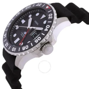 fossil | blue gmt quartz black dial men's watch fs6036