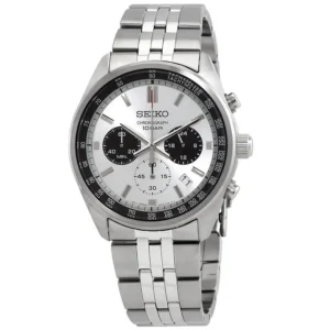seiko | motorsports chronograph quartz white dial men's watch ssb425p1