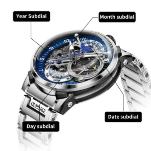 oupinke 3278 mens watch luxury flywheel skeleton automatic mechanical watch 50m waterproof watches for man 316l stainless steel