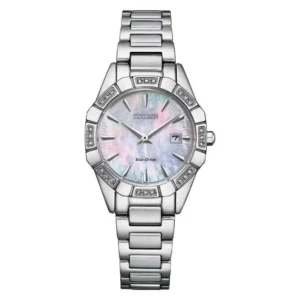 citizen | eco drive diamond mother of pearl dial ladies watch ew2650 51d