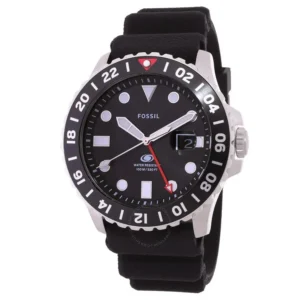 fossil | blue gmt quartz black dial men's watch fs6036